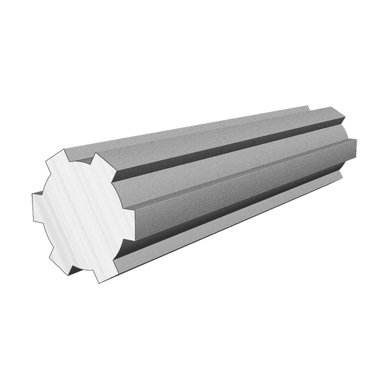 Branded SPSST22X18X5/1 Metric Stainless Steel Splined Shaft with 6 Splines 18x22x1000mm - Allow 2-3 Days