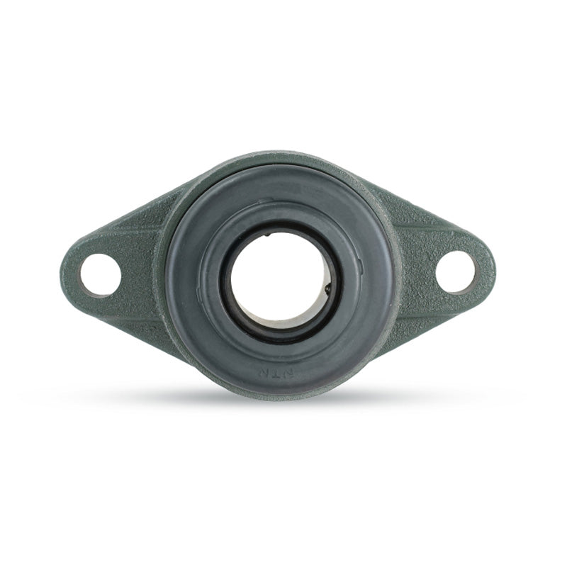 NTN C-UCFL205D1 Metric Two Bolt Oval Cast Iron Flange Housing with 25mm Bore Insert with Cast Iron Cover - Open Version - Allow 2-3 Days