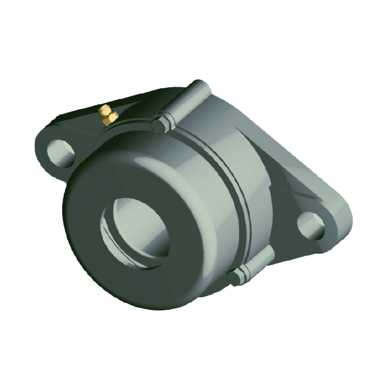 NTN C-UCFLX05D1 Metric Two Bolt Oval Cast Iron Flange Housing with 25mm Bore Insert with Cast Iron Cover - Open Version - Allow 2-3 Days