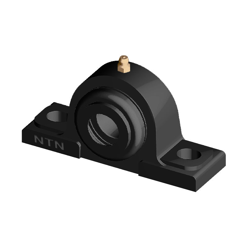 NTN S-UCPX07-106D1 Imperial Cast Iron Two Bolt Pillow / Plummer Block Housing with 1-3/8 inch Bore Insert with Steel Plate Cover - Open Version - Allow 2-3 Days