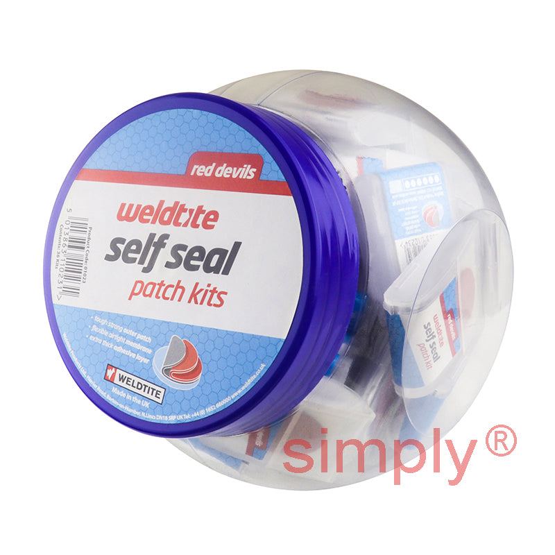 Jar of 36 x 6 Packs Red Devil Self Sealing Patches for Cycle Tyre Inner Tubes