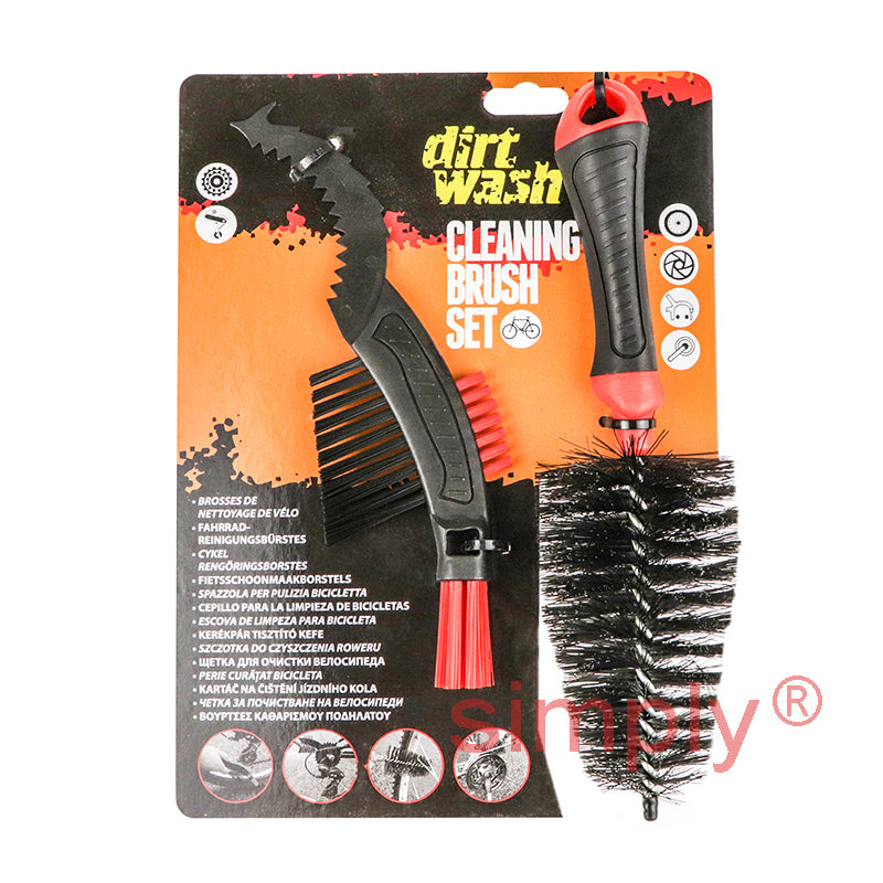 Set of 2 Weldtite Dirtwash Tapered Spoke Frame Brake and Sprocket Cycle Brushes