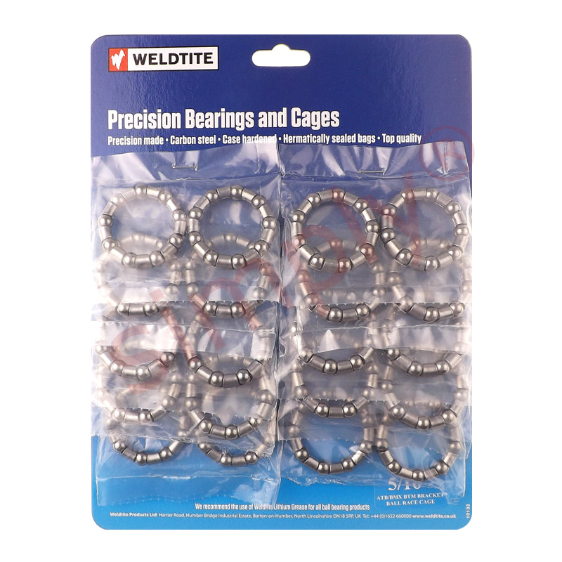 5/16 inch ATB/BMX Bottom Bracket Case Hardened Ball Bearings in Cages (10 pairs)