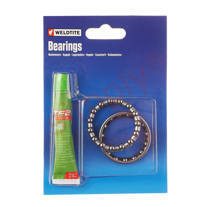 2x 3/16 inch ATB/BMX Case Hardened Ball Bearings in Cage Retainers and TF2 Grease