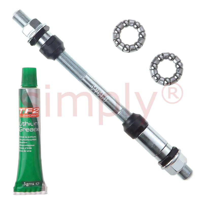 Cyclo 10x175mm Chrome Molybdenum Steel Cycle Axle and Lithium Grease and Hub Cages