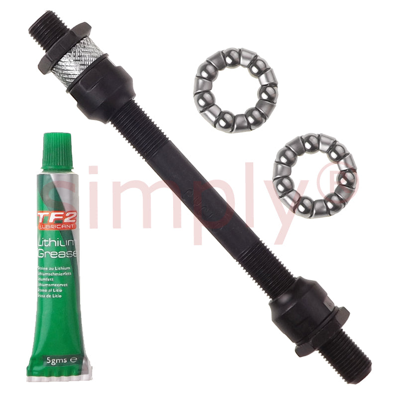 Cyclo 10x135mm Hollow Quick Release Cycle Axle and Lithium Grease and Hub Cages