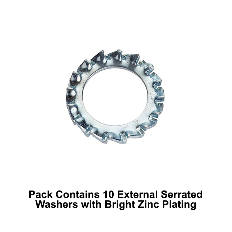 Unifix M16x26x1.2mm External Serrated Washer DIN 6798A with Bright Zinc Plated Finish