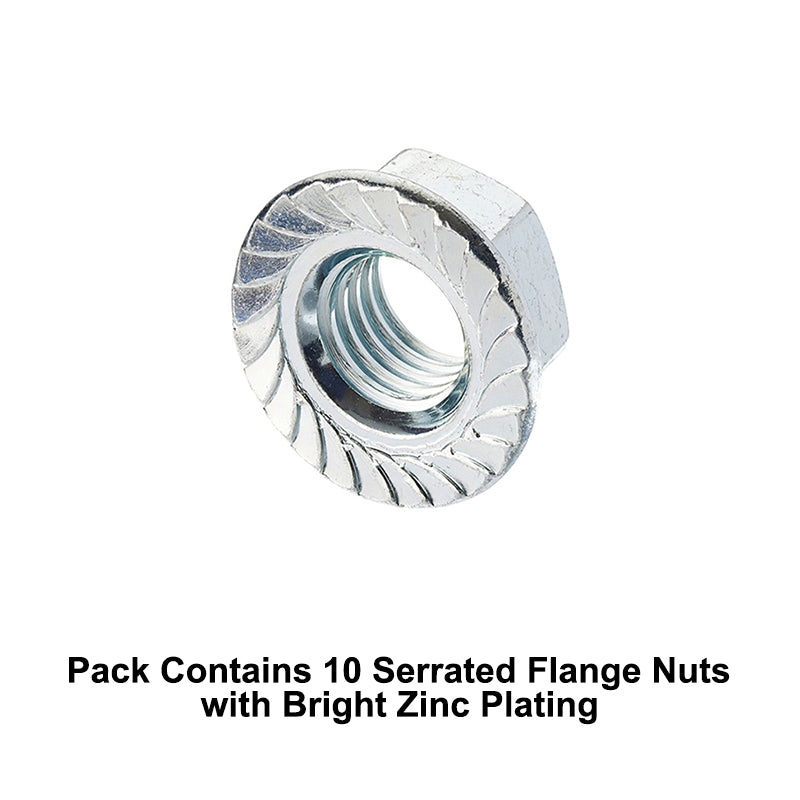 Unifix M8x13 - Class 6 Steel Serrated Flange Nut DIN 6923 with 1.25mm Pitch and Bright Zinc Plated Finish