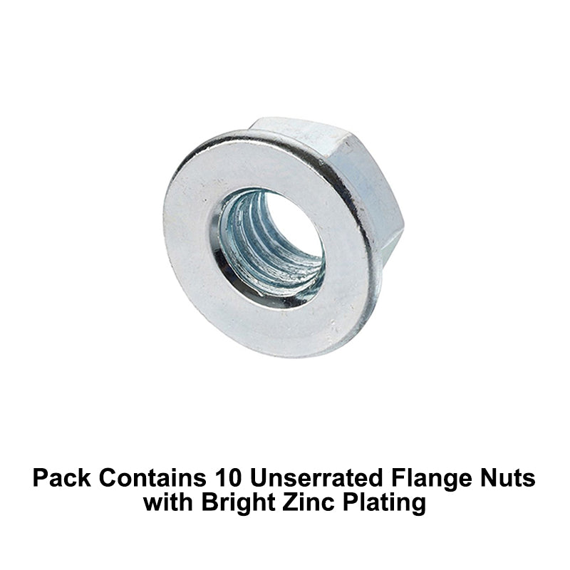Unifix M8x13 - Class 6 Steel Unserrated Flange Nut DIN 6923 with 1.25mm Pitch and Bright Zinc Plated Finish