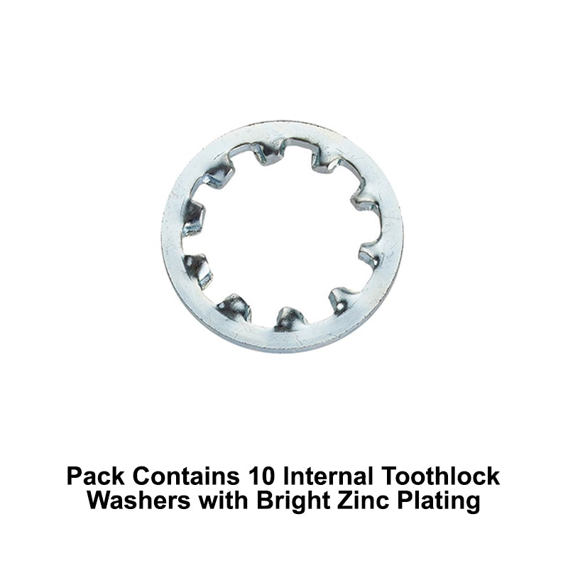 Unifix M10x18x0.9mm Internal Toothlock Washer DIN 6797J with Bright Zinc Plated Finish