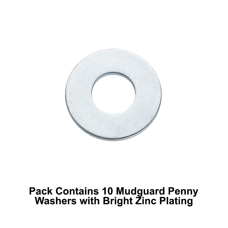 Unifix M10x40x1.5mm Mudguard Penny Washer with Bright Zinc Plated Finish