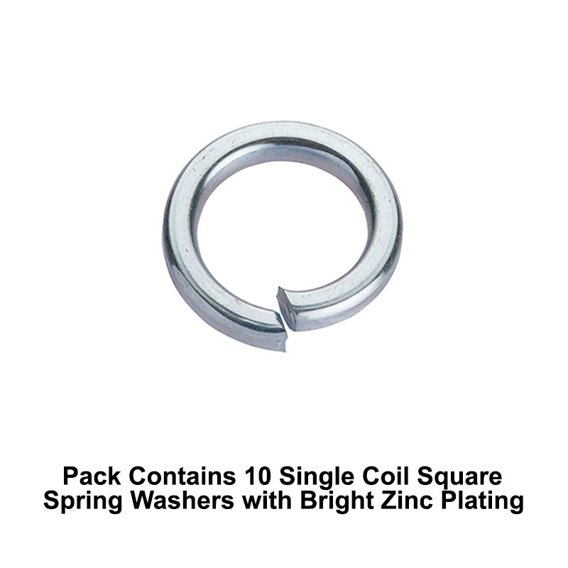 Unifix M20x30.6x4.5mm Single Coil Square Spring Washer DIN 7980 with Bright Zinc Plated Finish
