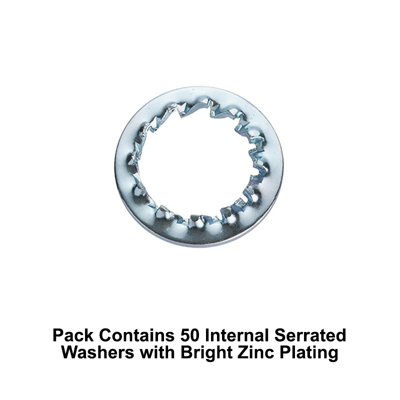 Unifix M8x14x0.8mm Internal Serrated Washer DIN 6798J with Bright Zinc Plated Finish