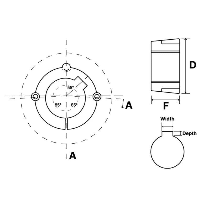 1210-20 Tapered Locking Bush with 20mm Bore