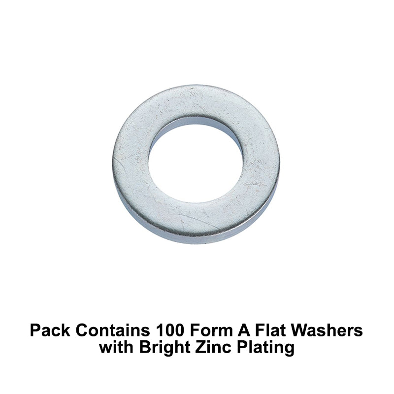 Unifix M10x20x2mm Form A Flat Washer DIN 125A with Bright Zinc Plated Finish