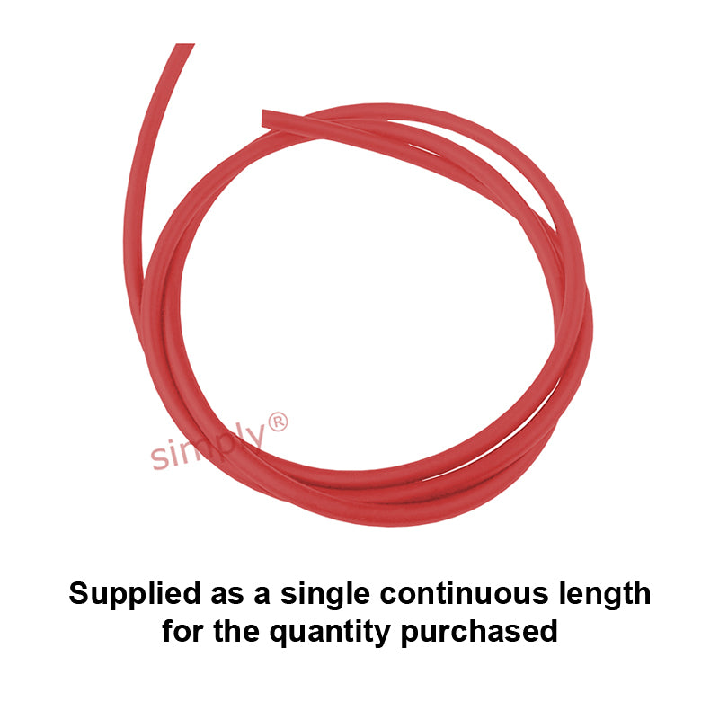 5mm Section RED SILICONE 60 Shore O-Ring Cord - Per Metre