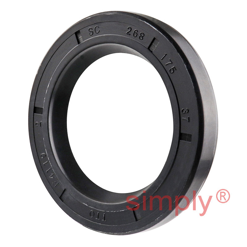 1.75x2.68x0.37 inch Nitrile Rubber Single Lip Rotary Shaft Oil Seal with Garter Spring R21 / SC