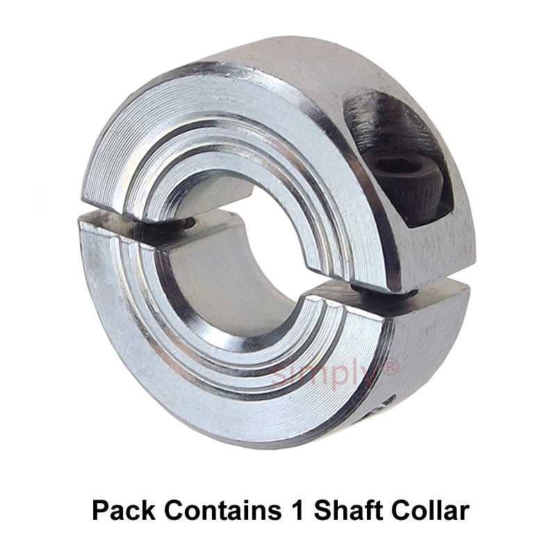 CADB45Z Zinc Plated En8 Steel Double Split Shaft Collar 45x73x19mm with Clamp Bolt