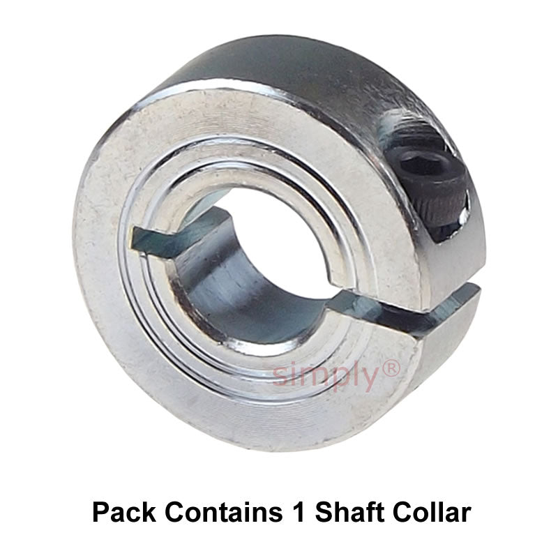 CASB20Z Zinc Plated En8 Steel Single Split Shaft Collar 20x40x15mm with Clamp Bolt