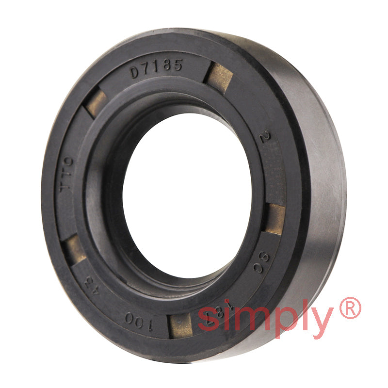1x1.87x0.43 inch Nitrile Rubber Single Lip Rotary Shaft Oil Seal with Garter Spring R21 / SC