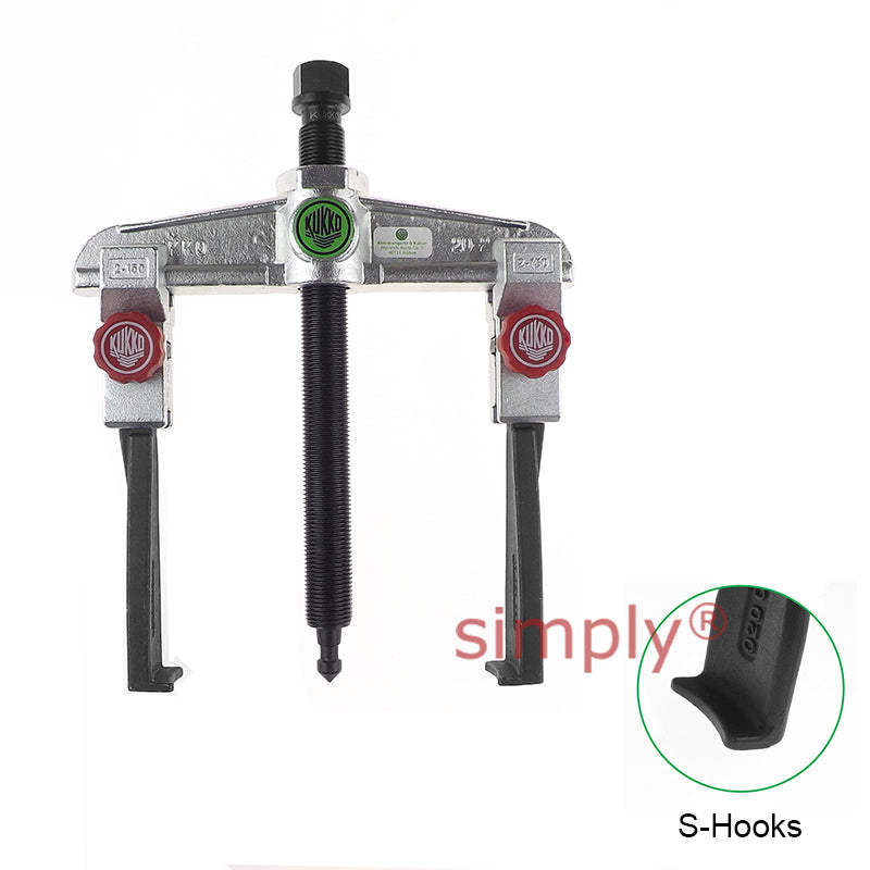 KUKKO Series 20-2+S Universal 2-Jaw Puller with Sliding Parallel Narrow Quick Adjusting Jaws 160mm