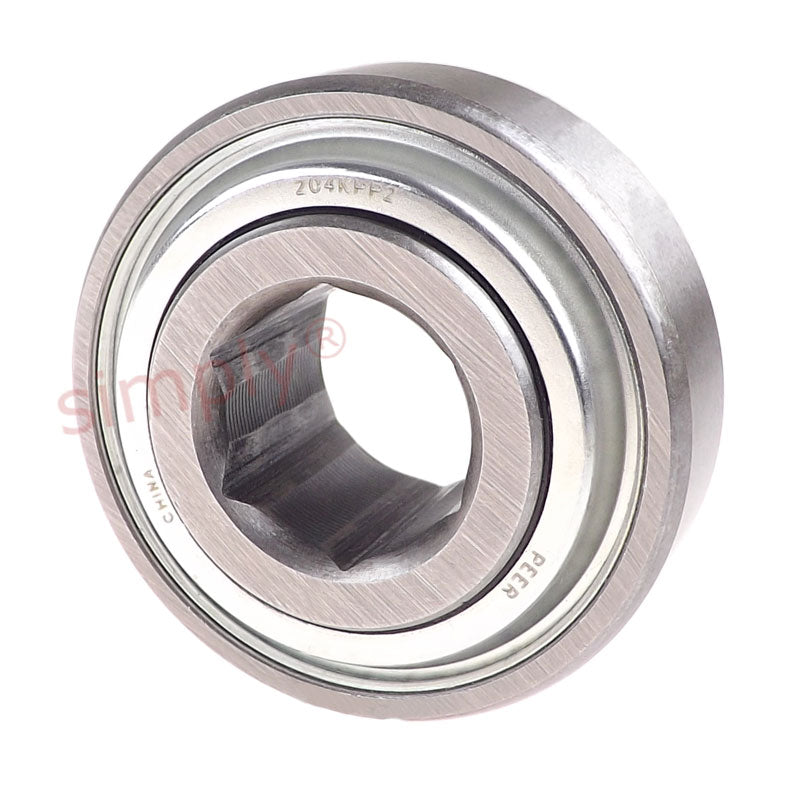 Major Branded 204KPP2 Seeder Hex Bore Bearing 0.695x1.8504x0.825 inch