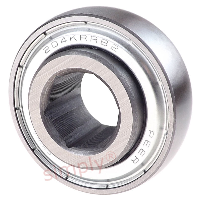 Major Branded 204KRRB2 Seeder Hex Bore Bearing 0.695x1.8504x0.825 inch