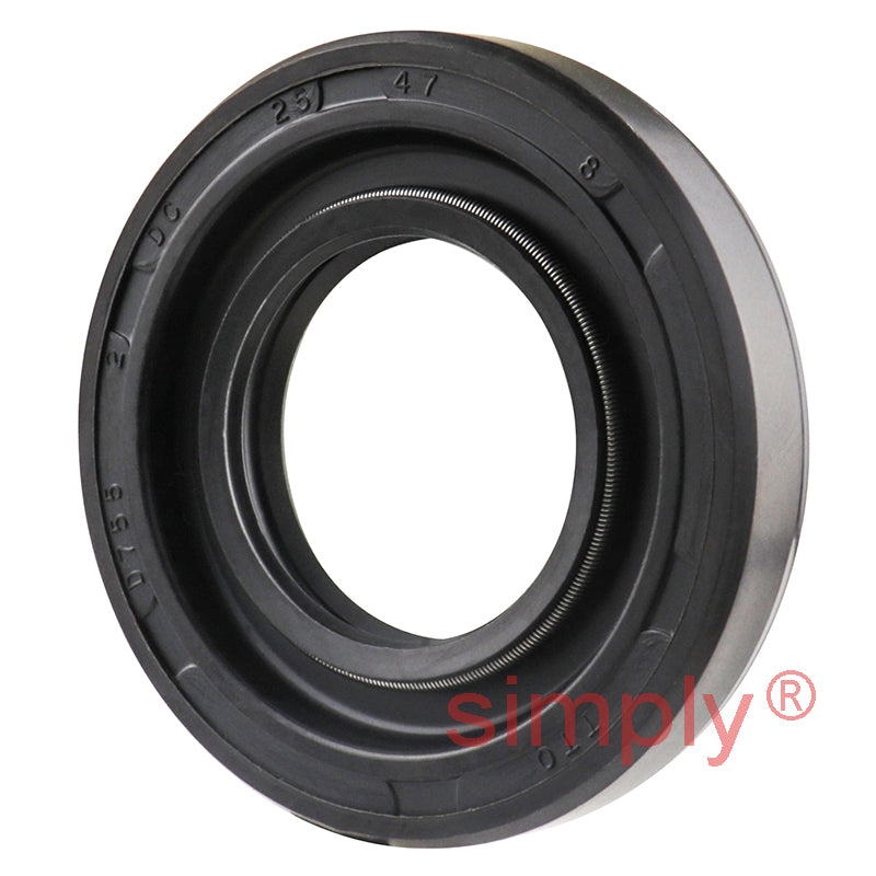 25x47x8DC Metric Fork and Damper Nitrile Rubber Oil Seal with 2 Opposite Facing Individually Sprung Sealing Lips