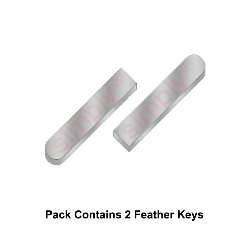 Imperial Carbon Steel DIN6885 Feather Key with 1 Rounded End 3/16x3/16x5/8 inch