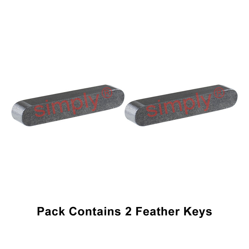 Metric Stainless Steel A4-316 Feather Key with 2 Rounded Ends 5x5x17mm