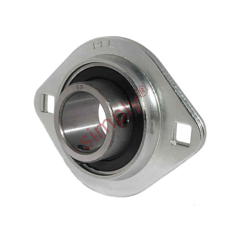 SBPFL206-19 Oval 2 Bolt Pressed Steel Bearing Housing with 1-3/16 inch insert