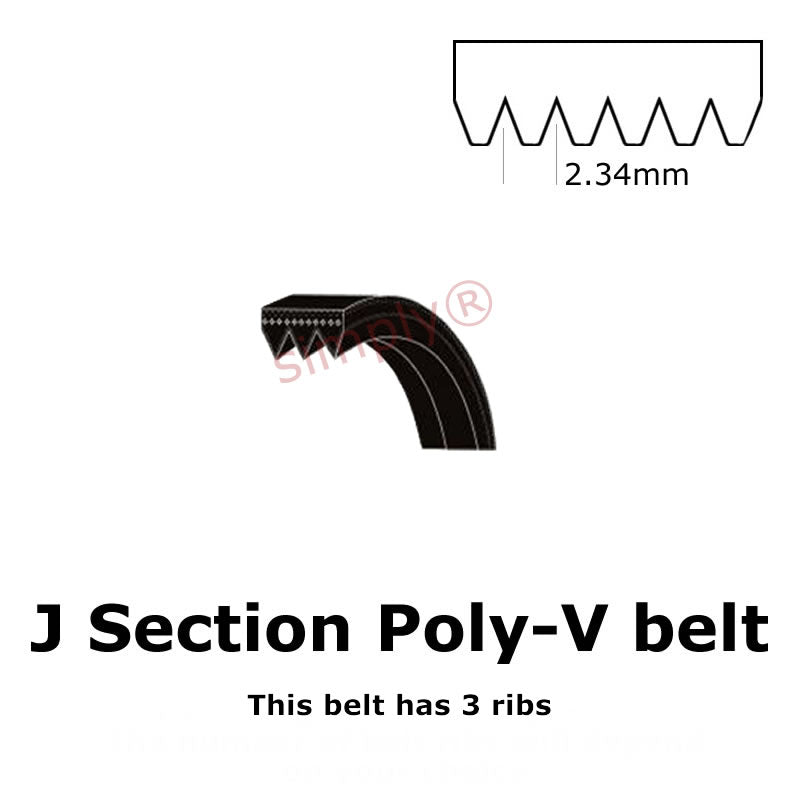 414PJ/163J Major Brand Poly V Multiple Ribbed Belt 414mm/16.3 inch Length