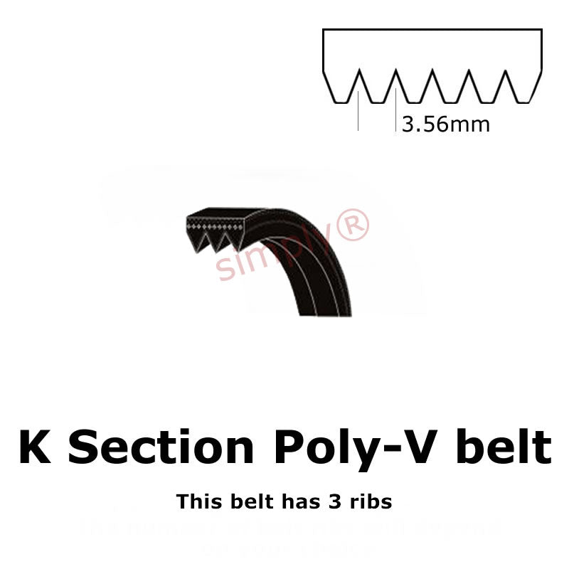 825PK/324K Major Brand Poly V Multiple Ribbed Belt 825mm/32.4 inch Length
