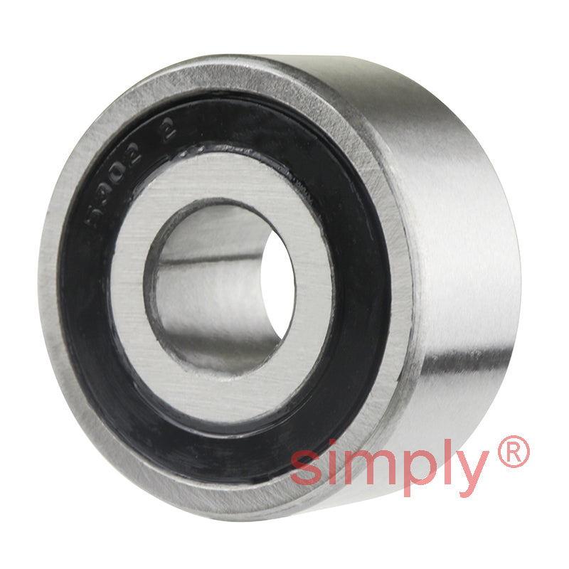 Budget 53022RS Rubber Sealed Double Row Angular Contact Ball Bearing 15x42x19mm