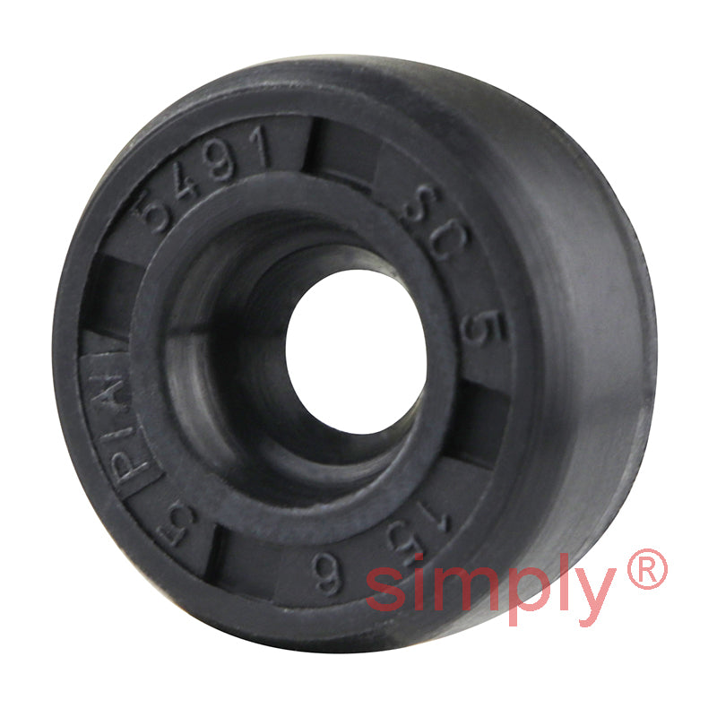 5x15x6mm Nitrile Rubber Single Lip Rotary Shaft Oil Seal with Garter Spring SC / R21