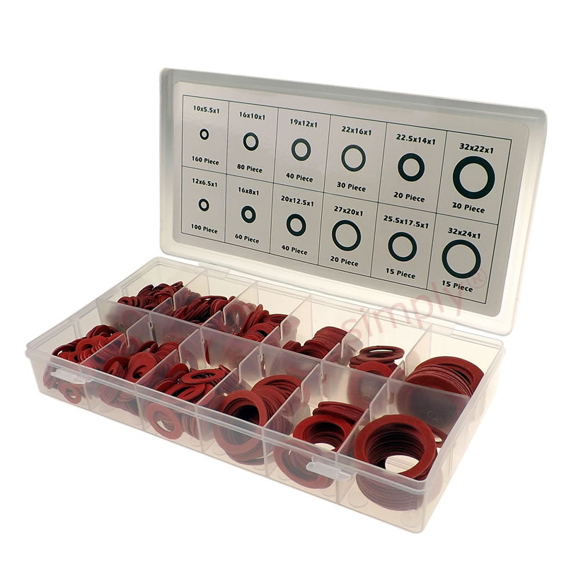 600 Piece Fibre Washer Assorted Box 