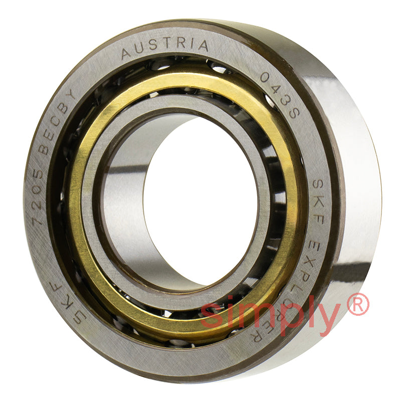SKF 7205BECBY Single Row Angular Contact Ball Bearing 25x52x15mm