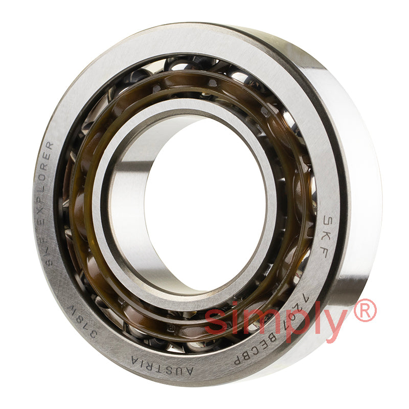 SKF 7207BECBP Single Row Angular Contact Ball Bearing 35x72x17mm
