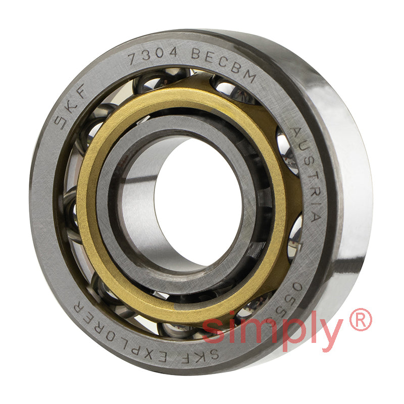 SKF 7304BECBM Single Row Angular Contact Ball Bearing 20x52x15mm
