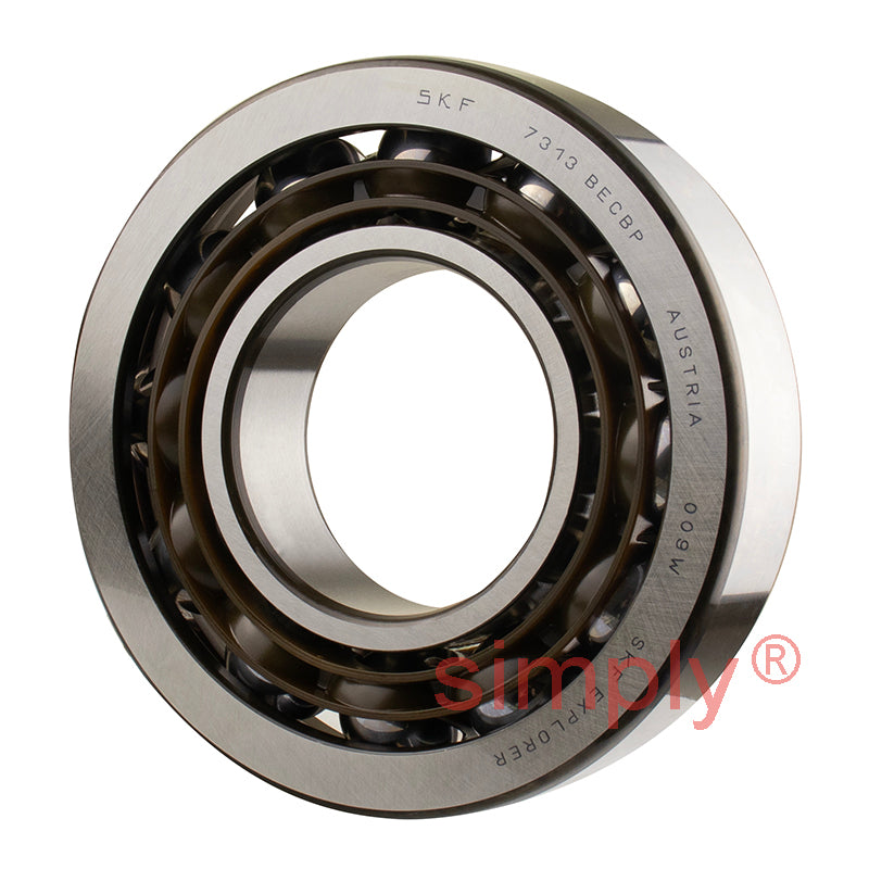 SKF 7313BECBP Single Row Angular Contact Ball Bearing 65x140x33mm