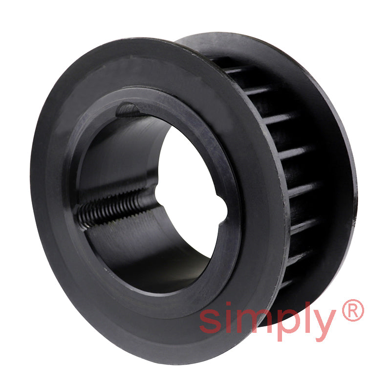 TL28-14M-55F - 14mm Pitch 28 Tooth Flanged HTD Type Steel  Taper Bore Timing Pulley for 55mm Wide Belts