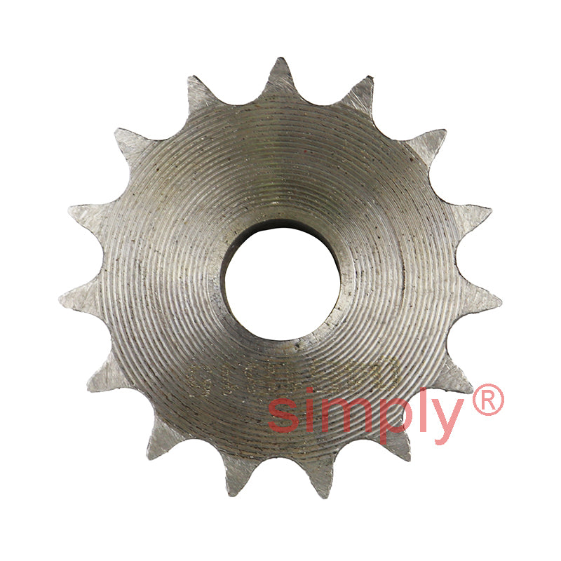 15 Tooth 04B Simplex Pilot Bore Sprocket for 6mm Pitch Chain