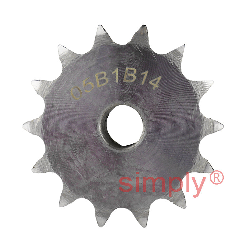 14 Tooth 05B Simplex Pilot Bore Sprocket for 8mm Pitch Chain