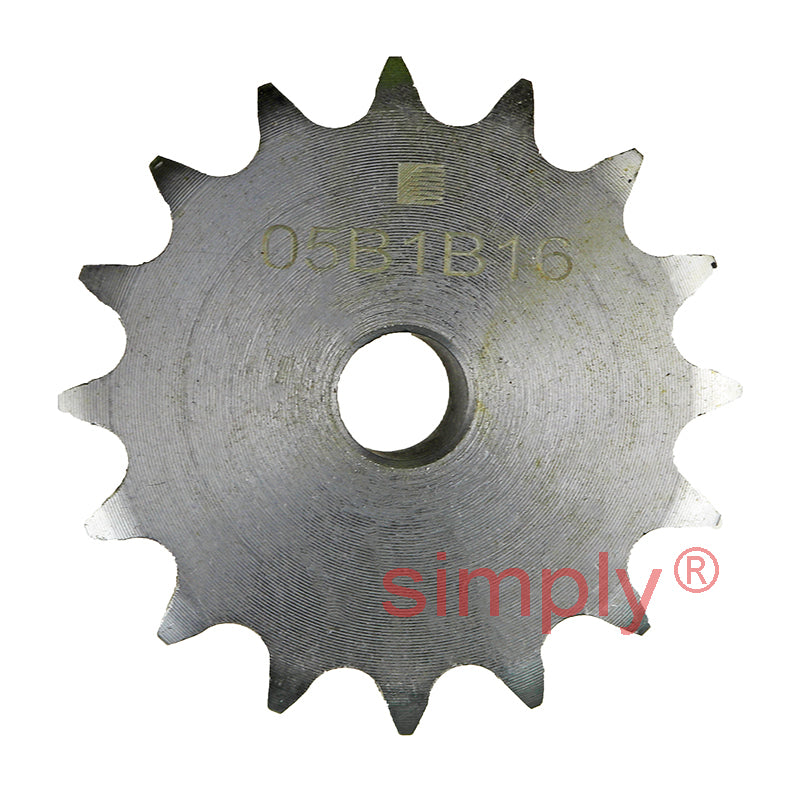 16 Tooth 05B Simplex Pilot Bore Sprocket for 8mm Pitch Chain