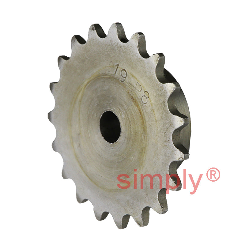19 Tooth 05B Simplex Pilot Bore Sprocket for 8mm Pitch Chain