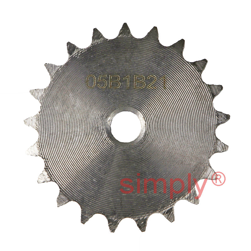 21 Tooth 05B Simplex Pilot Bore Sprocket for 8mm Pitch Chain