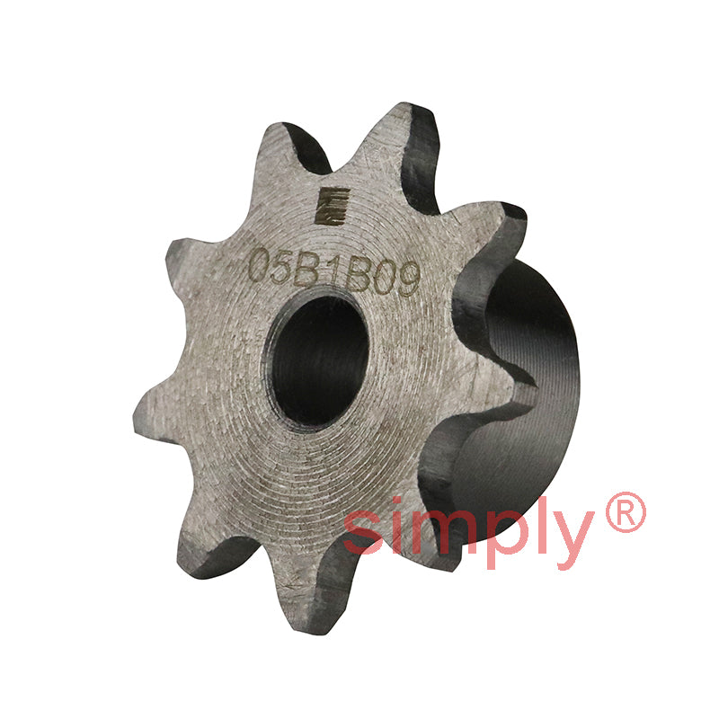 9 Tooth 05B Simplex Pilot Bore Sprocket for 8mm Pitch Chain