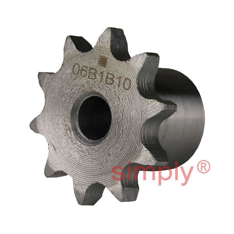 10 Tooth 06B Simplex Pilot Bore Sprocket for 3/8 inch Pitch Chain