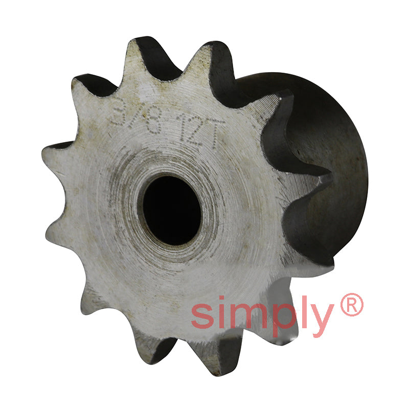 12 Tooth 06B Simplex Pilot Bore Sprocket for 3/8 inch Pitch Chain