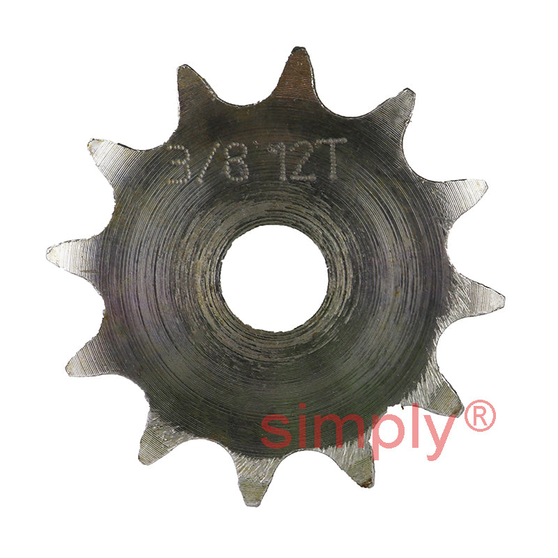 12 Tooth 06B Simplex Pilot Bore Sprocket for 3/8 inch Pitch Chain